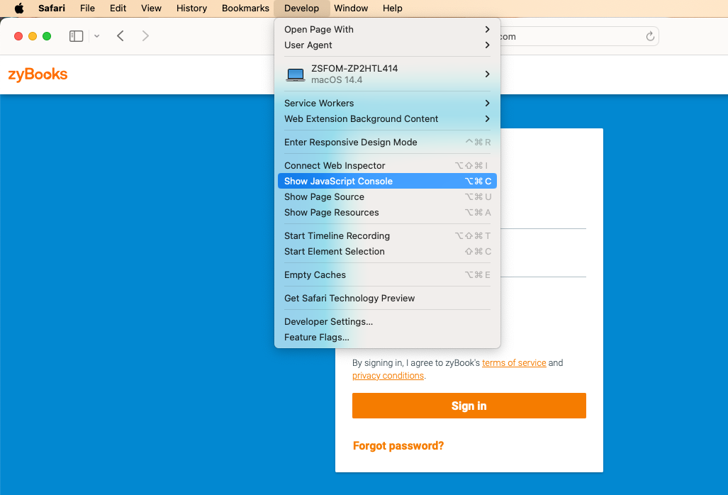 How to check your browser's console log – zyBooks - Help center